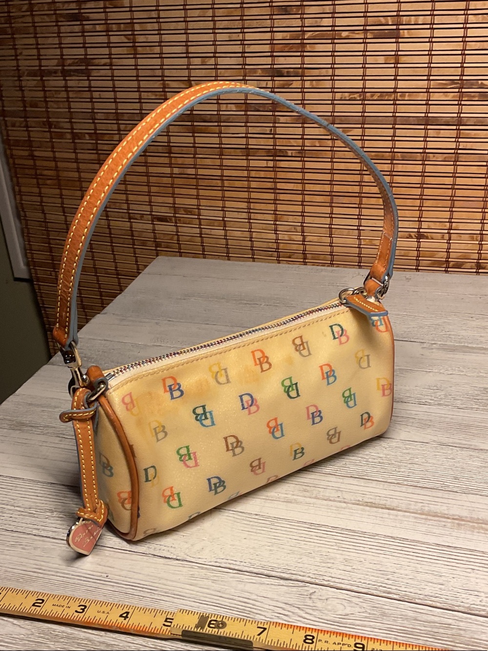 Dooney & Bourke Multicolor Monogram Mini Barrel Bag Wristlet Y2K